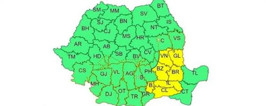Judeţul Galaţi, încă sub atenţionare de vreme rea până mâine