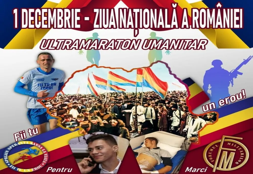 De 1 decembrie, militarul Laurențiu Cobzaru aleargă de la Focşani la Galaţi pentru o cauză umanitară