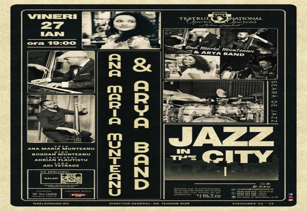 Seară de jazz alături de Ana Maria Munteanu & ARYA BAND