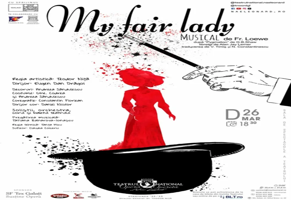 Celebrul musical „My Fair Lady” pe scena Teatrului Național de Operă și Operetă „Nae Leonard”