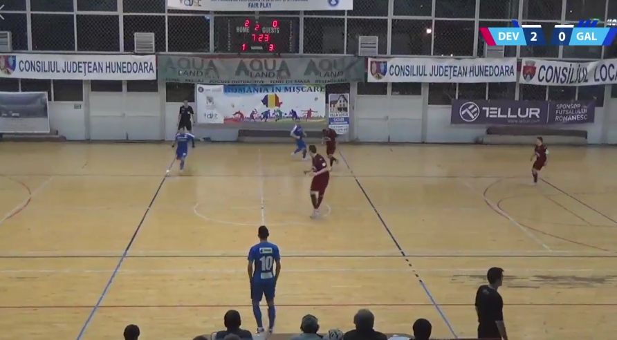 United Galaţi a pierdut, la Deva, derbiul Ligii I de futsal