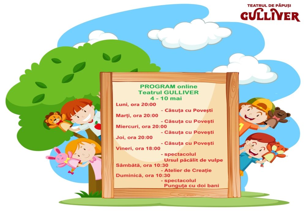 Program online de teatru pentru cei mici și mari