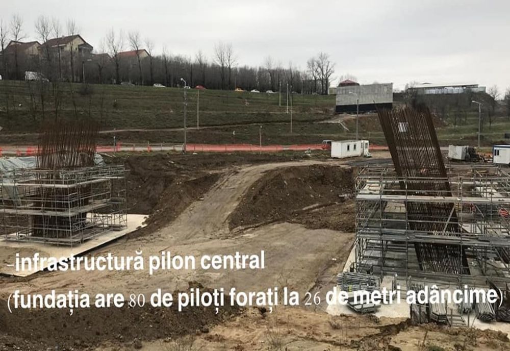 Podul hobanat începe să se ridice