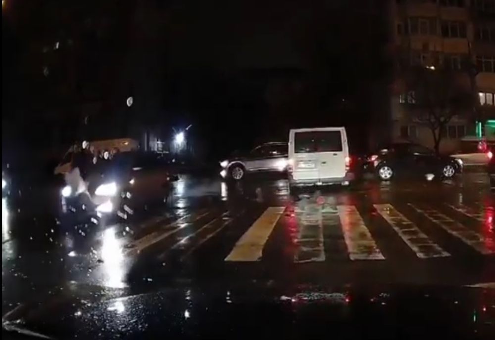 Luat pe capotă pe trecerea de pietoni