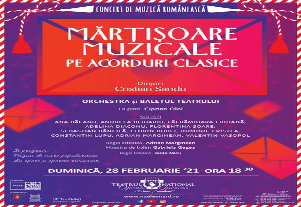 Concertul de muzică românească ”Mărţişoare muzicale pe acorduri clasice”