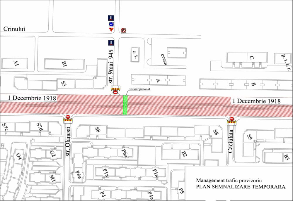 Reglementări privind circulația autovehiculelor în Piața Energiei și pe bulevardul 1 Decembrie 1918
