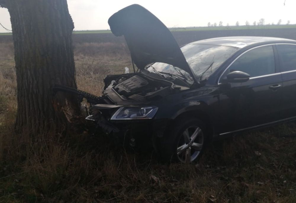 Reținut pentru 24 de ore după ce, băut fiind, a intrat cu mașina într-un copac
