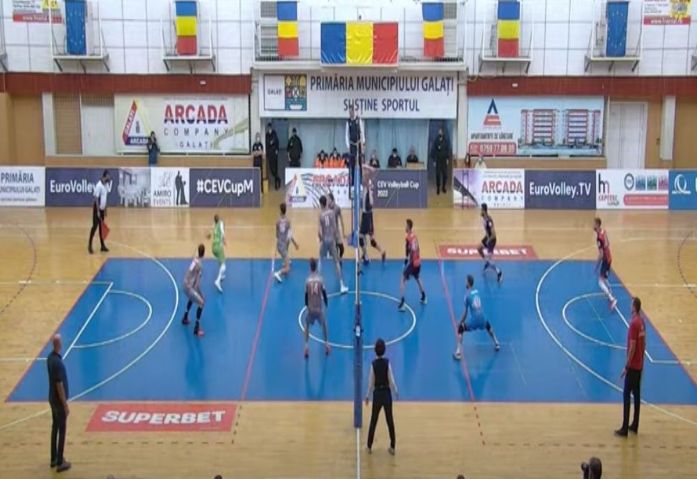 Arcada Galați a câștigat cu 3-1 meciul tur cu VK LVI Praga în Cupa CEV