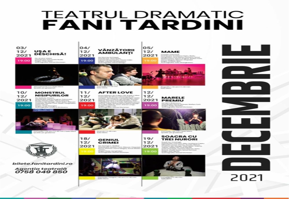 Programul spectacolelor la Teatrul Fani Tardini Galati