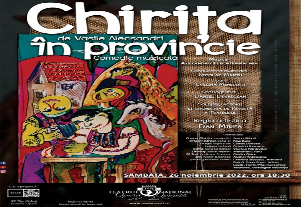 Agenda culturală a Teatrului Național de Operă și Operetă Nae Leonard Galați, pentru săptămâna aceasta