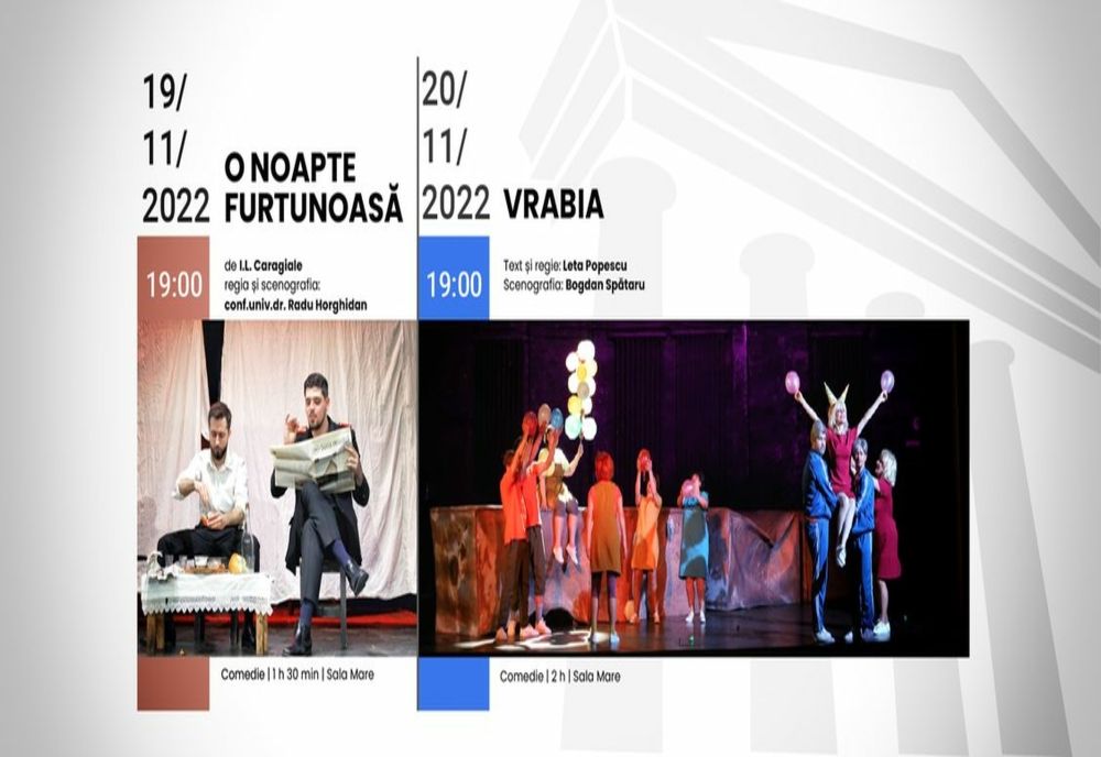 Spectacolele săptămânii la Teatrul ”Fani Tardini” din Galați