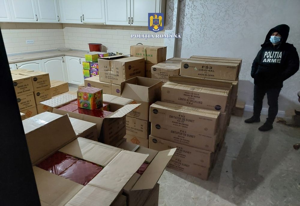 FOTO+VIDEO: Peste 6790 kg de articole pirotehnice descoperite de polițiștii gălățeni în perioada 9-28 decembrie 2022