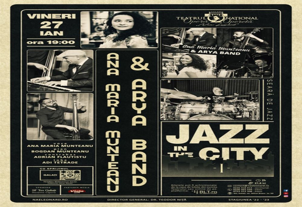 Seară de jazz alături de Ana Maria Munteanu & ARYA BAND