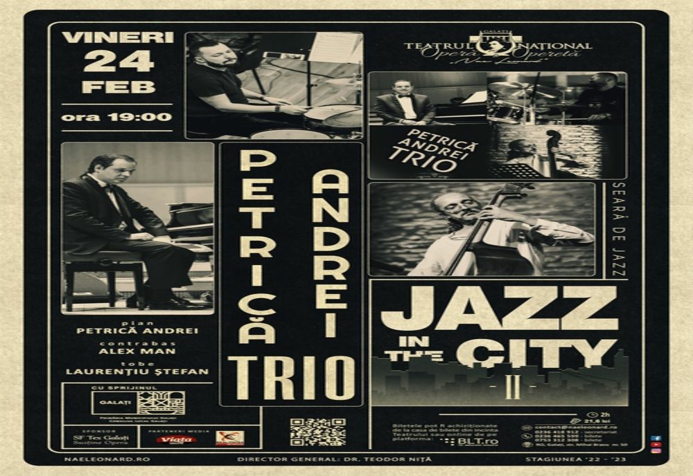 Jazz in the city II – alături de Petrică Andrei Trio pe scena Teatrului Național de Operă și Operetă „Nae Leonard” din Galați
