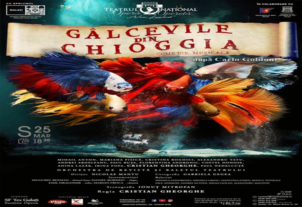 Sâmbătă, pe scena Teatrului Național de Operă și Operetă „Nae Leonard”, comedia muzicală „Gâlcevile din Chioggia” vine să aducă bucurie publicului gălățean