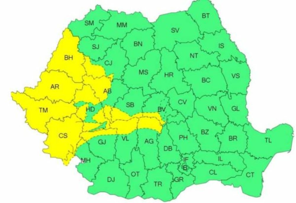 ANM: VÂNT PUTERNIC ÎN PESTE JUMĂTATE DIN ȚARĂ, PÂNĂ VINERI SEARA