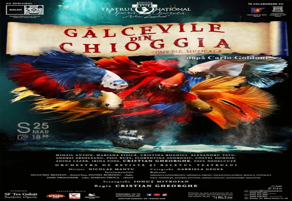 Sâmbătă, pe scena Teatrului Național de Operă și Operetă „Nae Leonard”, comedia muzicală „Gâlcevile din Chioggia” vine să aducă bucurie publicului gălățean