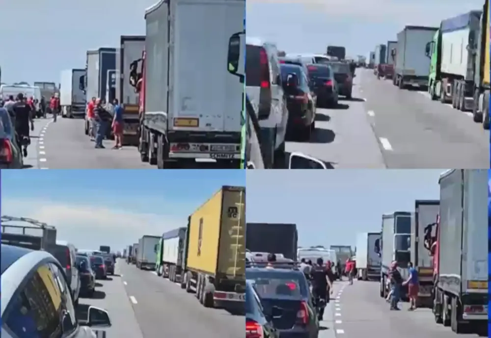 CARAMBOL PE A1, TREI TIR-URI ȘI CINCI MAȘINI IMPLICATYE. A FOST ACTIVAT PLANUL ROȘU DE INTERVENȚIE