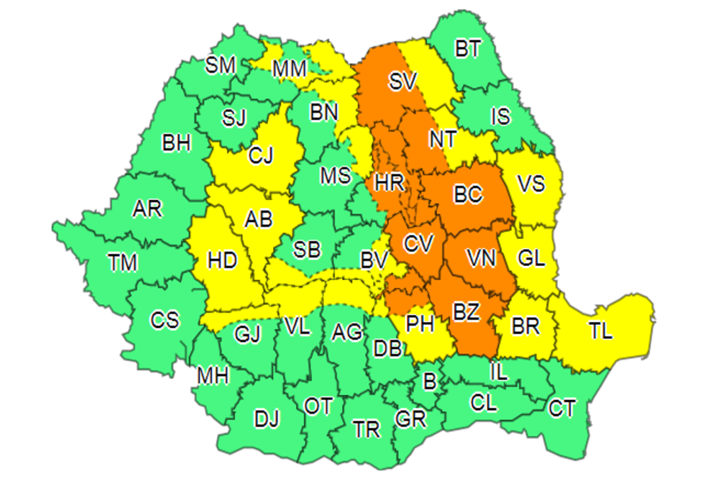 Cod Galben la Galați - ce avertizări emit meteorologii?