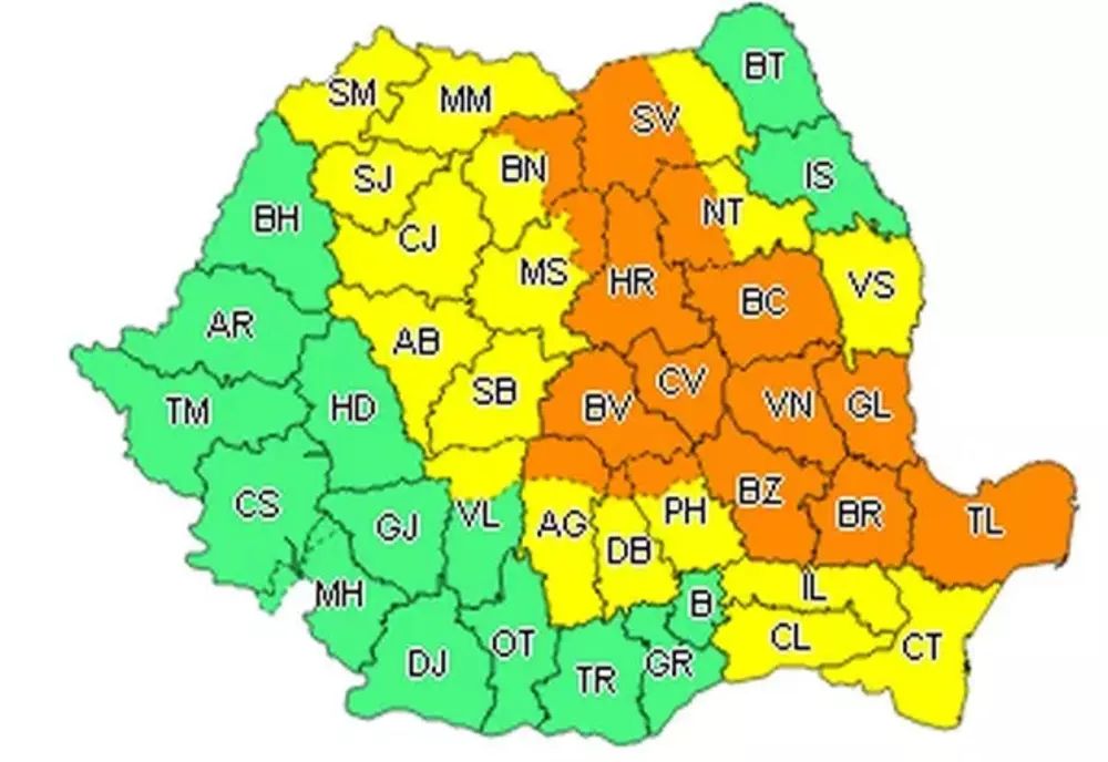 Avertizare meteo emisă pentru centrul și estul țării