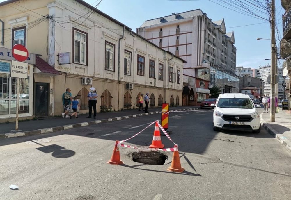 Surpare de teren pe strada Nicolae Bălcescu din Galați