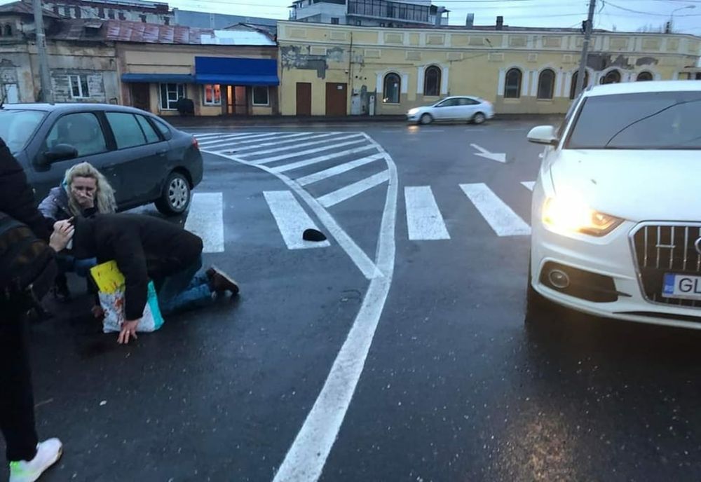 Accidentat pe trecerea de pietoni a plecat de la locul accidentului