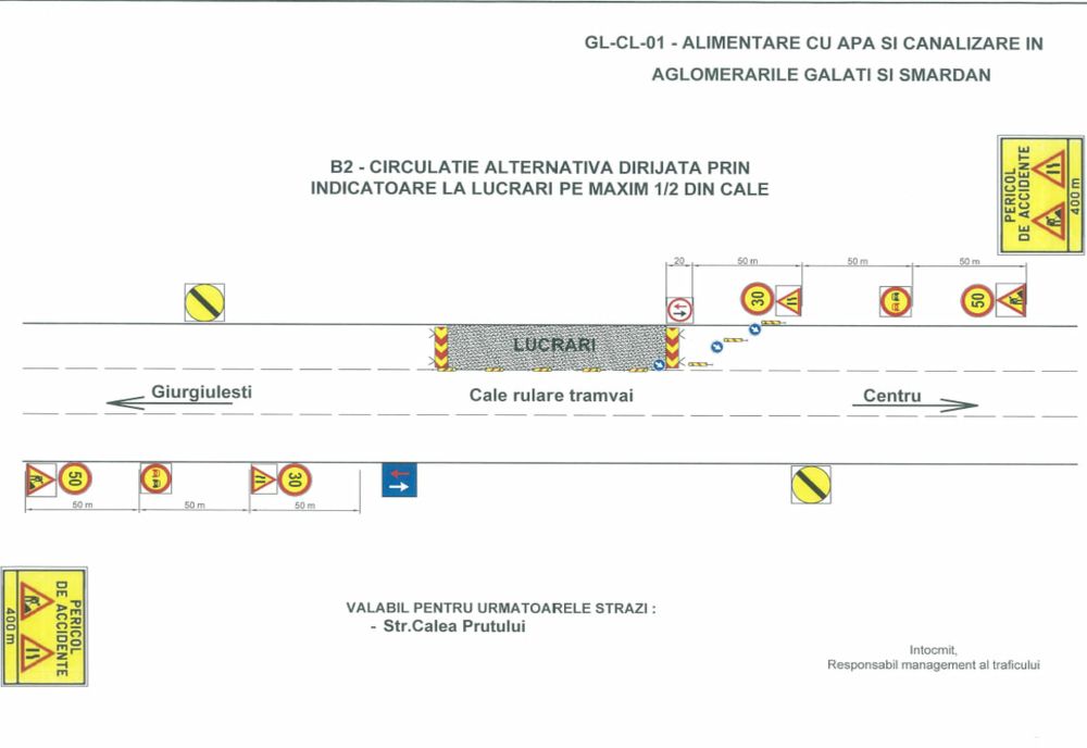 Circulaţie rutieră se va desfășura îngreunat până pe 30 noiembrie pe mai multe străzi din Galați