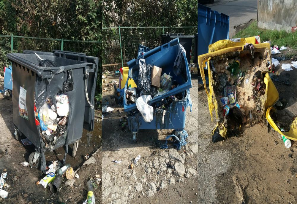 Identificat de polițiști la scurt timp după ce a incendiat pubelele de gunoi din două zone ale Galațiului