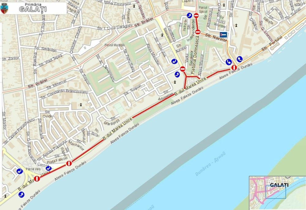 Informare - trafic și transport public în municipiul Galați, în ziua de 15 august