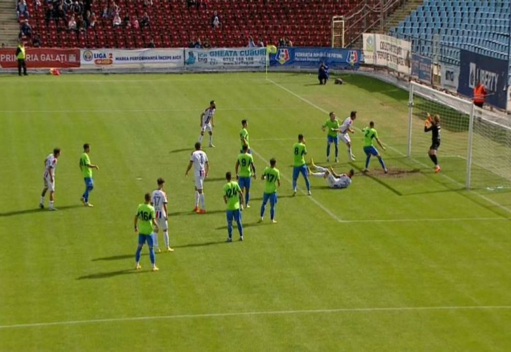 Oțelul Galați învinge cu 2-1 și revine pe primul loc în Liga a 2-a