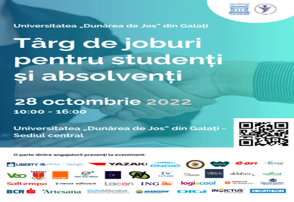 Târgul de joburi pentru studenți și absolvenți organizat la Universitatea Dunărea de Jos din Galați