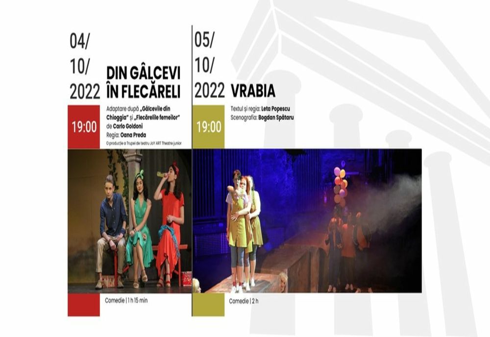 Spectacole oferite de Teatrul Fani Tardini la acest sfârșit de săptămână