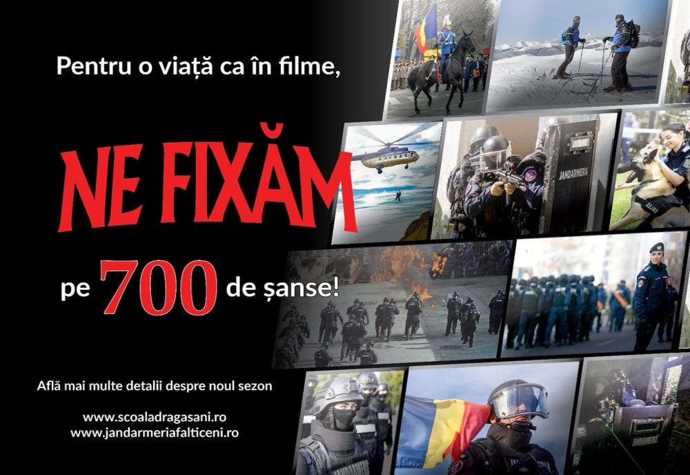 700 de locuri, 700 de șanse pentru a fi admis la școlile de subofițeri de jandarmi