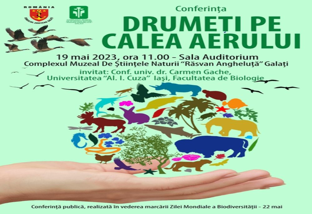 Conferința “Drumeți pe calea aerului” organizată în Sala Auditorium a Complexului Muzeal de Ştiinţele Naturii „Răsvan Angheluţă”