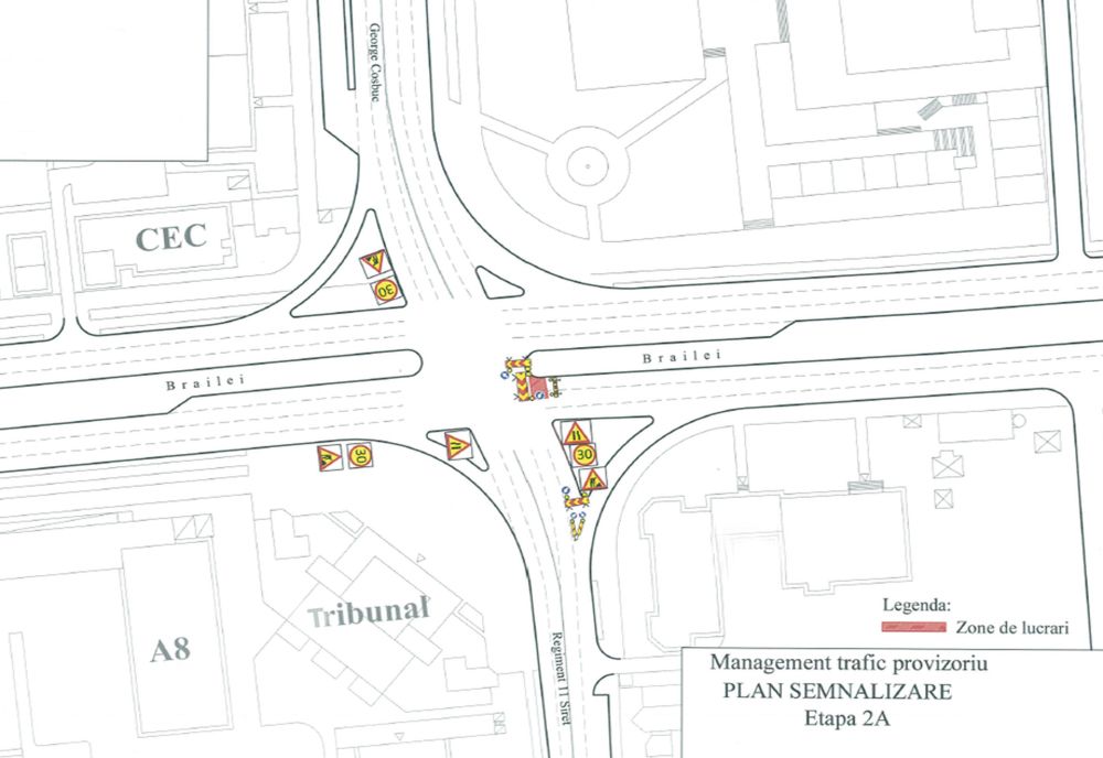 Lucrări pe timp de noapte pentru cuplarea conductelor pe strada Brăilei din municipiul Galați