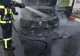Un Logan a ars în Micro 13 B, lângă o stație de carburanți