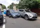 Accident cu trei maşini avariate şi o persoană rănită