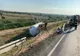 Cisternă încărcată cu GPL, răsturnată pe E 87, la ieșirea din țară, în punctul de trecere a frontierei Galați Rutier